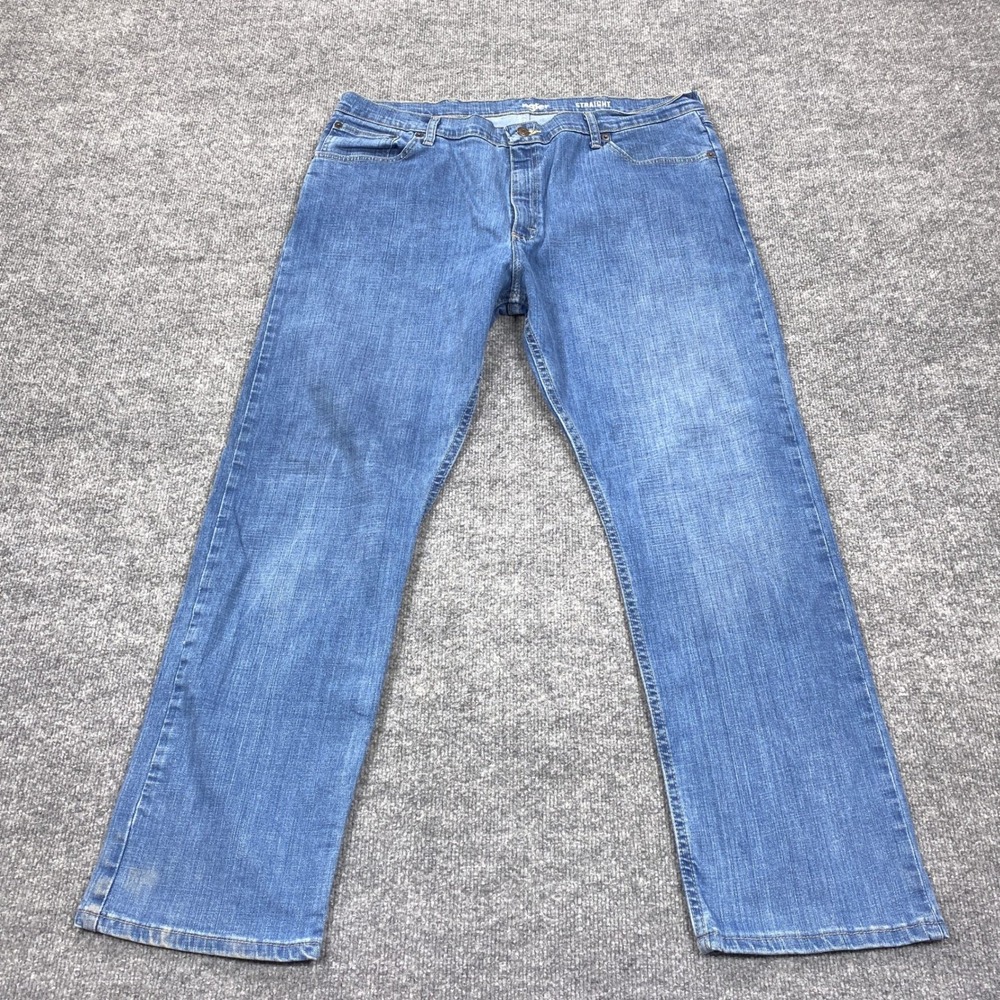 Wrangler Jeans Mens 40x30 Blue Straight Leg Stretch Denim